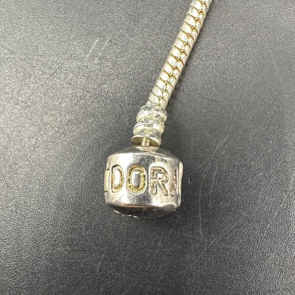 Pandora Snake Chain Bracelet Silver Tone Classic Design For Charms Beads 7 Inch - Picture 5 of 9